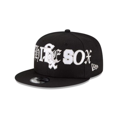 Chicago White Sox Gorra | New Era MLB Mixed Font 9fifty Snapback Cap Mexico - Negros